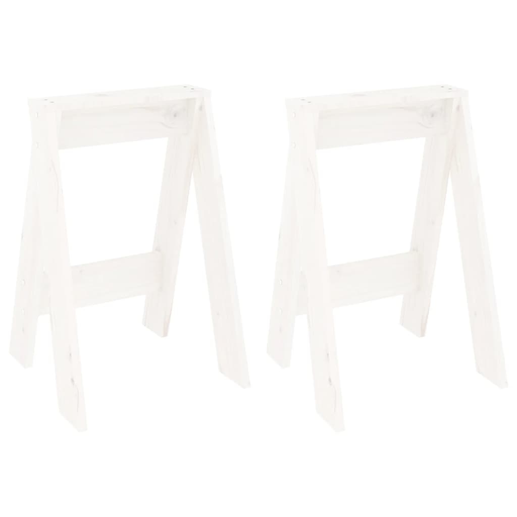 VidaXL Krukken 2 st 40x40x60 cm massief grenenhout wit