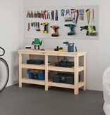 VidaXL Werkbank 142,5x50x80 cm massief grenenhout