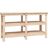 VidaXL Werkbank 142,5x50x80 cm massief grenenhout