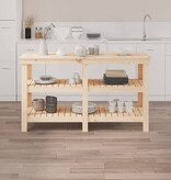VidaXL Werkbank 142,5x50x80 cm massief grenenhout