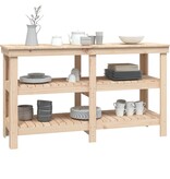 VidaXL Werkbank 142,5x50x80 cm massief grenenhout