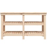 VidaXL Werkbank 142,5x50x80 cm massief grenenhout