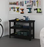 VidaXL werkbank 110,5x50x80 cm massief grenenhout zwart