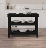 VidaXL werkbank 110,5x50x80 cm massief grenenhout zwart