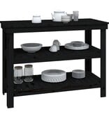 VidaXL werkbank 110,5x50x80 cm massief grenenhout zwart