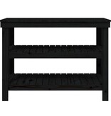 VidaXL werkbank 110,5x50x80 cm massief grenenhout zwart