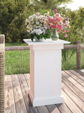 VidaXL Bloemenstandaard 40x40x60 cm massief grenenhout wit