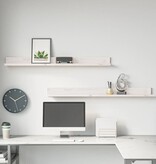 VidaXL Wandkasten 2 st 110x11x9 cm massief grenenhout wit