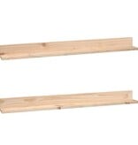VidaXL Wandkasten 2 st 110x11x9 cm massief grenenhout