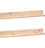 VidaXL Wandkasten 2 st 80x11x9 cm massief grenenhout