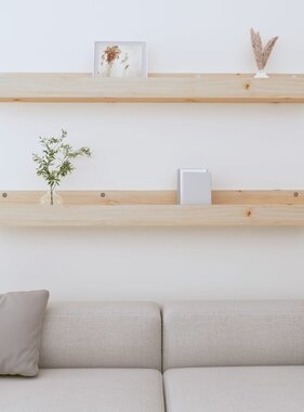 VidaXL Wandschappen 2 st 110x12x9 cm massief grenenhout