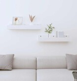 VidaXL Wandschappen 2 st 50x12x9 cm massief grenenhout wit