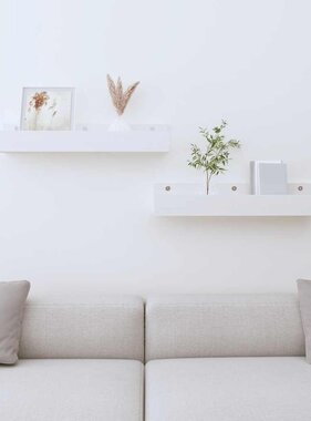 VidaXL Wandschappen 2 st 50x12x9 cm massief grenenhout wit