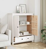 VidaXL Hoge kast 83x41,5x100 cm massief grenenhout wit