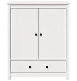 VidaXL Hoge kast 83x41,5x100 cm massief grenenhout wit
