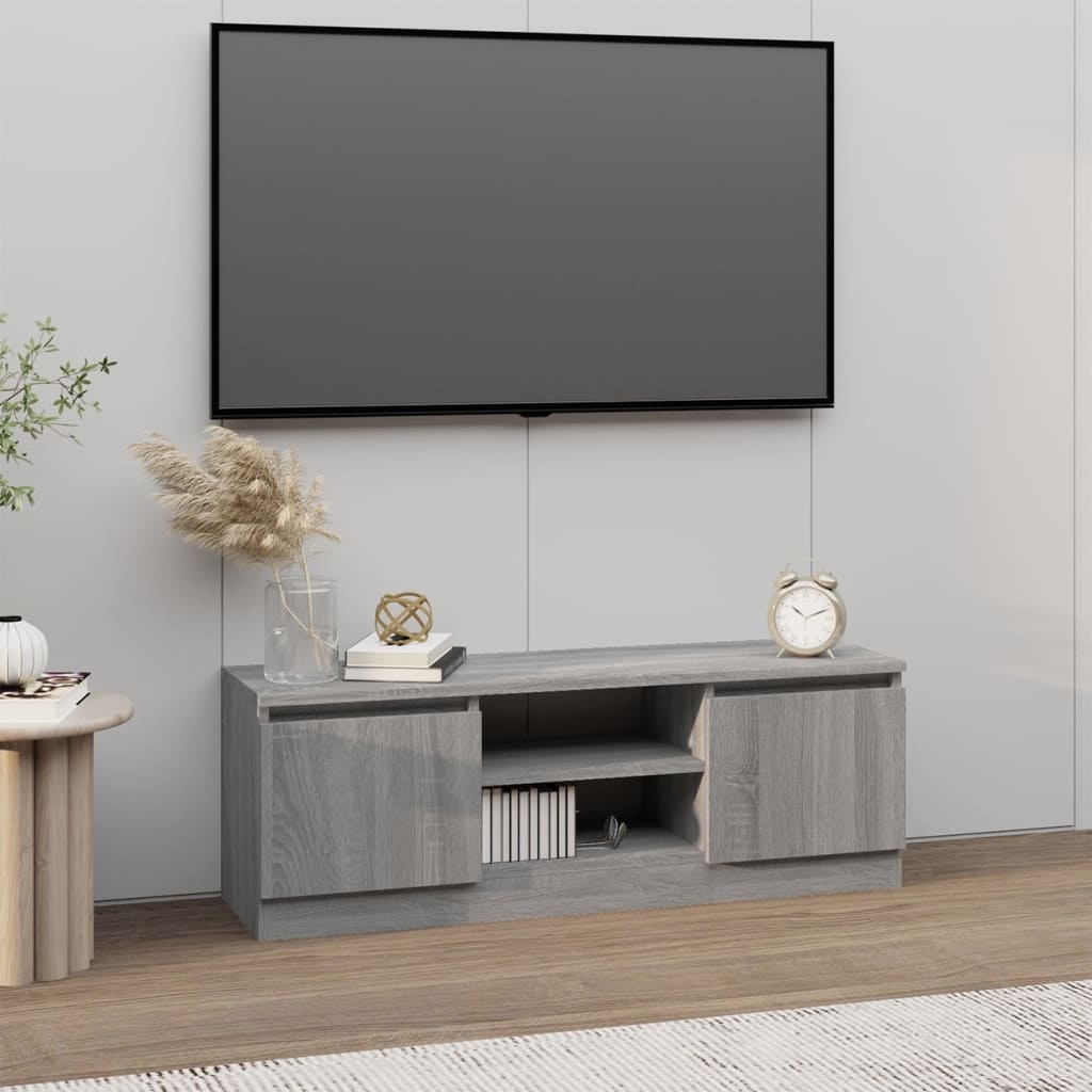 VidaXL Tv-meubel met deur 102x30x36 cm grijs sonoma eikenkleurig