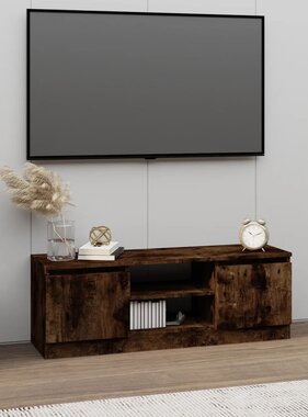 VidaXL Tv-meubel met deur 102x30x36 cm gerookt eikenkleurig