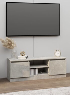 VidaXL Tv-meubel met deur 102x30x36 cm betongrijs
