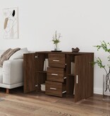 VidaXL Dressoir 91x29,5x65 cm bewerkt hout bruineikenkleurig