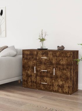 VidaXL Dressoir 91x29,5x65 cm bewerkt hout gerookt eikenkleurig