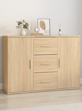 VidaXL Dressoir 91x29,5x65 cm bewerkt hout sonoma eikenkleurig