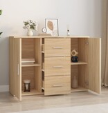 VidaXL Dressoir 91x29,5x65 cm bewerkt hout sonoma eikenkleurig