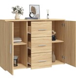 VidaXL Dressoir 91x29,5x65 cm bewerkt hout sonoma eikenkleurig