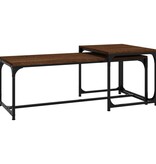 VidaXL Salontafels 2 st bewerkt hout bruin eikenkleur