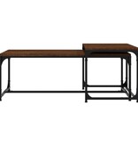 VidaXL Salontafels 2 st bewerkt hout bruin eikenkleur