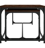 VidaXL Salontafels 2 st bewerkt hout bruin eikenkleur