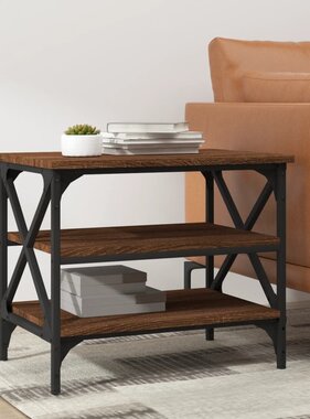 VidaXL Bijzettafel 55x38x45 cm bewerkt hout bruin eikenkleur