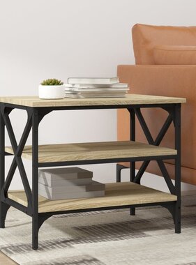 VidaXL Bijzettafel 55x38x45 cm bewerkt hout sonoma eikenkleurig