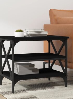 VidaXL Bijzettafel 55x38x45 cm bewerkt hout zwart