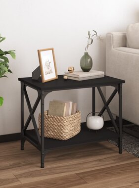 VidaXL Bijzettafel 55x38x45 cm bewerkt hout zwart