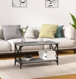 VidaXL Salontafel 80x45x45 cm bewerkt hout en ijzer grijs sonoma eiken