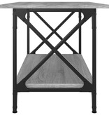 VidaXL Salontafel 80x45x45 cm bewerkt hout en ijzer grijs sonoma eiken