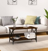 VidaXL Salontafel 80x45x45 cm bewerkt hout en ijzer gerookt eikenkleur