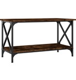 VidaXL Salontafel 80x45x45 cm bewerkt hout en ijzer gerookt eikenkleur
