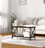 VidaXL Salontafel 80x45x45 cm bewerkt hout en ijzer gerookt eikenkleur