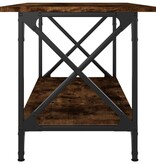 VidaXL Salontafel 80x45x45 cm bewerkt hout en ijzer gerookt eikenkleur