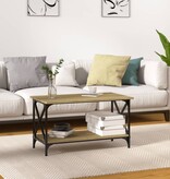 VidaXL Salontafel 80x45x45 cm bewerkt hout en ijzer sonoma eikenkleur