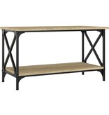 VidaXL Salontafel 80x45x45 cm bewerkt hout en ijzer sonoma eikenkleur
