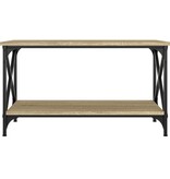 VidaXL Salontafel 80x45x45 cm bewerkt hout en ijzer sonoma eikenkleur
