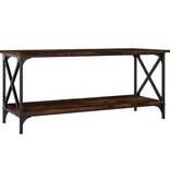 VidaXL Salontafel 100x45x45 cm bewerkt hout en ijzer gerookt eiken