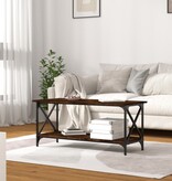 VidaXL Salontafel 100x45x45 cm bewerkt hout en ijzer gerookt eiken