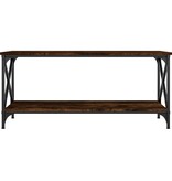 VidaXL Salontafel 100x45x45 cm bewerkt hout en ijzer gerookt eiken