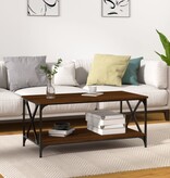 VidaXL Salontafel 100x50x45 cm bewerkt hout en ijzer bruineikenkleur