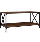 VidaXL Salontafel 100x50x45 cm bewerkt hout en ijzer bruineikenkleur