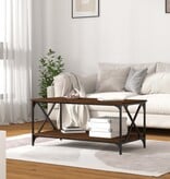 VidaXL Salontafel 100x50x45 cm bewerkt hout en ijzer bruineikenkleur