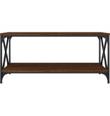 VidaXL Salontafel 100x50x45 cm bewerkt hout en ijzer bruineikenkleur